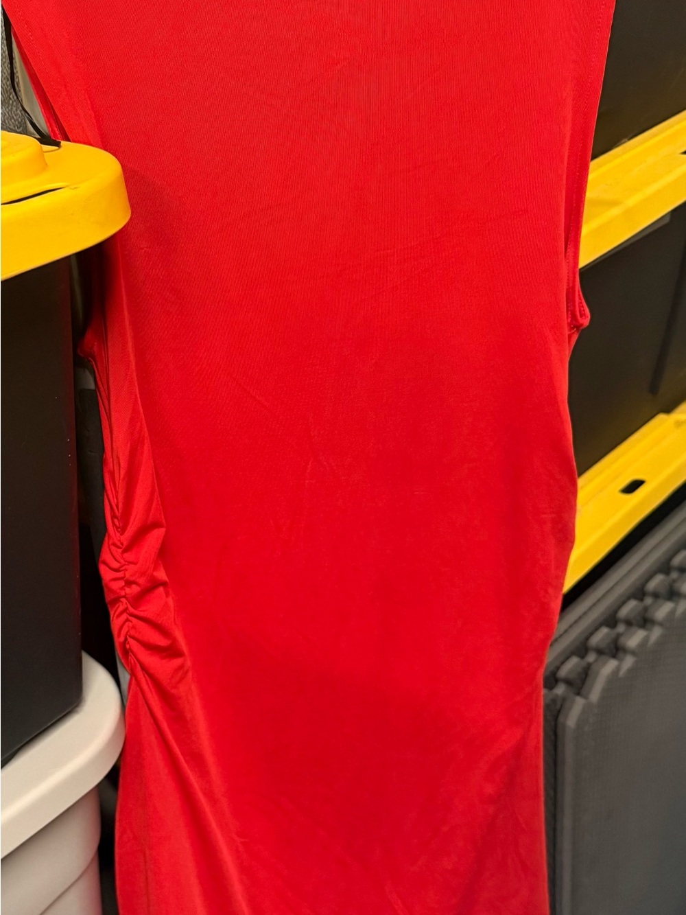 H&M Bright Red Sleeveless Dress with Side Detail